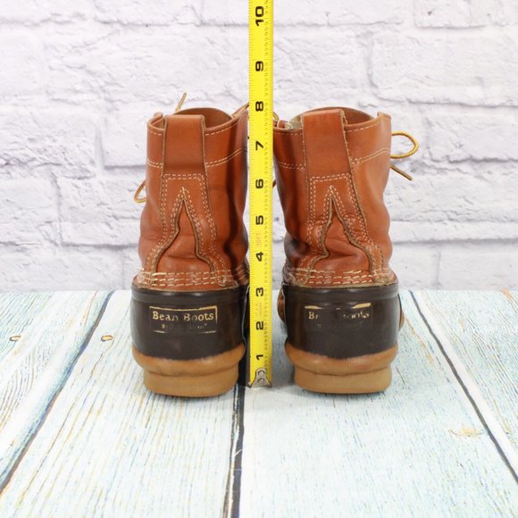 Vintage LL Bean 8" Brown Leather Unlined Duck Boots Size 9 M - Picture 7 of 9